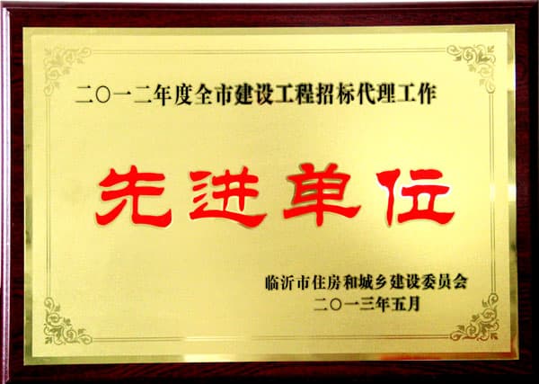 2012年度工程招标先进