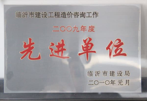 2009年度工程造价先进