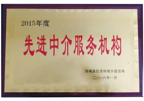 2015年度郯城县先进中介服务机构