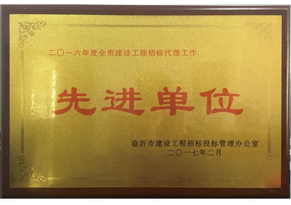 2016年度全市建设工程招标代理工作先进单位